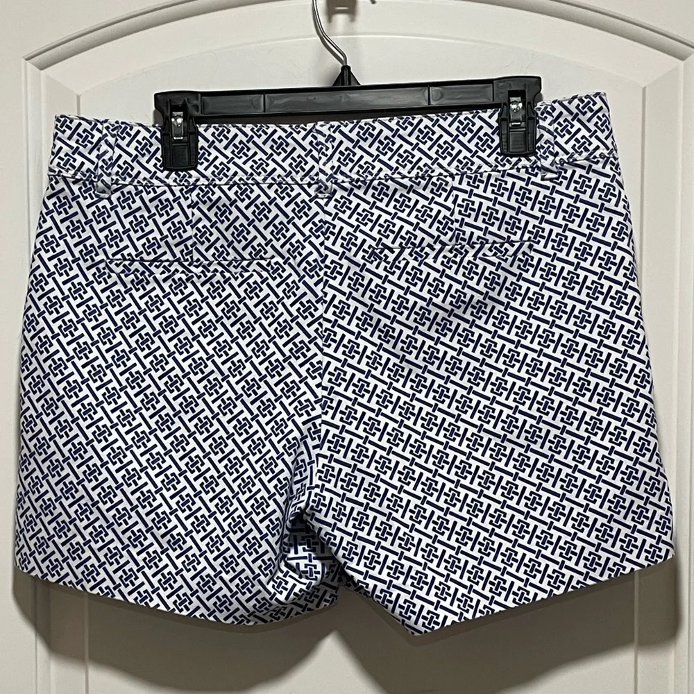 The Limited Size 10 5” Navy & White Weave Patterned Preppy Beach Resort Shorts